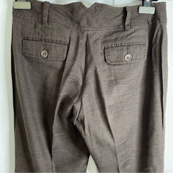 Banana Republic Linen blend Brown pants Stretch Comfy Office Casual Straight leg - Picture 5 of 14